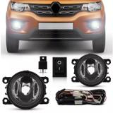 Kit Farol Milha Renault Kwid 2017 2018 2019 Auxiliar Neblina - Prime