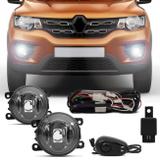 Kit Farol Milha Renault Kwid 2017 2018 2019 Auxiliar Neblina - Prime