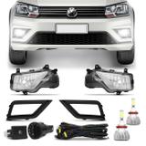 Kit Farol Milha Saveiro Robust Trendline G7 16 17 18 Gol Track G7 17 18 + Par Lâmpadas Super LED - Kit prime