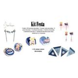 Kit Festa Decoração Urso Marinheiro c/ 98 Itens Diversos - Papel e confeito