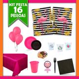 Kit Festa Flamingo 16 Pessoas - Festabox