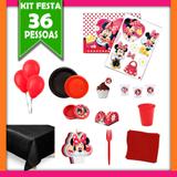 Kit Festa Infantil Minnie Vermelha 36 Pessoas - Festabox