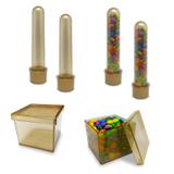 Kit Festa Lembrancinhas 50 Tubetes +50 Caixinhas 5x5 - Dourado - Grupo oiram