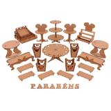Kit Festa Mdf Aniversário Minnie 30 peças - Madeira e design