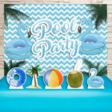 Kit Festa Prata Pool Party Azul - IMPAKTO VISUAL