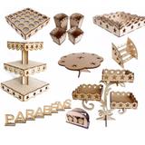 Kit Festa Provençal Luxo Cut 25 Peças em MDF Estrela - Cutmania