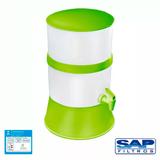Kit Filtro de Água de Plástico Compacto (Verde) + Vela Cerâmica Tradicional - Sap Filtros 7,5L