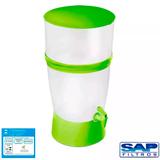 Kit Filtro de Água de Plástico Seleto 10 Litros Verde + Vela Cerâmica Tradicional - Sap filtros