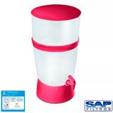Kit Filtro de Água de Plástico Seleto 10 Litros Vermelho + Vela Cerâmica Tradicional - Sap filtros
