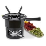 Kit Fondue Viena Preto 8 Peças Pastilhas Álcool Sólido - Forma