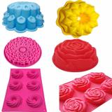 Kit Formas Silicone Para Bolo Torta Pudim Pão Com 6 Formas - Amoroza
