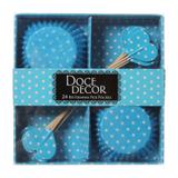 Kit Forminha Poa Azul Decorplastic com 24 un - Docedecor