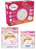 Kit Fralda de Pano + Pano De Boca + Cueiro Menina - Cremer - 70x70cm