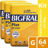 Kit Fralda Geriátrica Bigfral Plus G 64 unidades - Hypermarcas