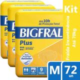 Kit Fralda Geriátrica Bigfral Plus M 72 unidades - Hypermarcas