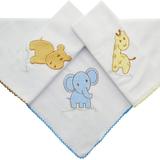 Kit Fraldas de Boca (Babete) 3 Peças Malha Forrada Hipopótamo Elefante Girafa Bordado - Mais que baby