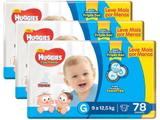 Kit Fraldas Huggies Turma da Mônica - Tripla Proteção Tam. G 3 Pacotes 78 Unidades cada