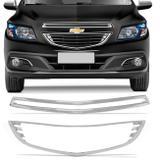 Kit Frisos Cromados Moldura Grade Frontal GM Onix Prisma 2013 a 2017 Encaixe Sob Medida - Nk brasil