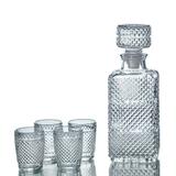 Kit Garrafa + Copos De Vidro Retrô P/ Licor Whisky Decoração - Jcm