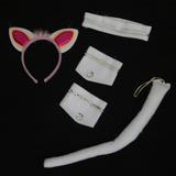 Kit Gatinha com Tiara e acessórios - Branco - Carnaval