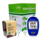 Kit Glicemia Plus: 1 Medidor GlucoLeader + 1 Frasco c/50 Tiras Reagentes + 200 Lancetas Seg 28G MediSafe