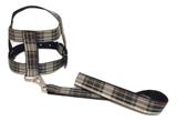 Kit Guia Com Peitoral 40Mm Xadrez Preto Tamanho 9 (63 Cm A 84 Cm) - Nica pet