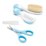 Kit Higiene Bebê Escova, Pente e Tesourinha Azul - Chicco