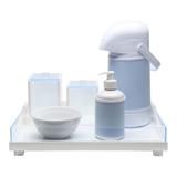 Kit Higiene Clean Acrílico Azul Quarto Bebê Infantil Menino - Potinho de mel