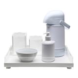 Kit Higiene Clean Acrílico Transparente Quarto Bebê Infantil Menina Menino - Potinho de mel