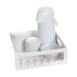 Kit Higiene Florzinha Rosa Quarto Bebê Menina - Potinho de mel