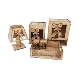 Kit Higiene Maternidade Bailarina 6 peças MDF Cru 3mm - Madeira e design