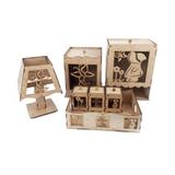 Kit Higiene Maternidade Camponesa 7 peças MDF Cru 3mm - Madeira e design