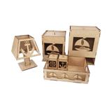 Kit Higiene Maternidade Naval 6 peças MDF Cru 3mm - Madeira e design