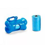 Kit Higiene para Coleta de Fezes Caes e Gatos Azul com 30 Saquinhos Javick