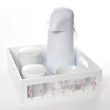 Kit Higiene Pedra Rosa Quarto Bebê Menina - Potinho de mel