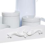 Kit Higiene Resina Arabesco Com Porta Álcool-Gel Quarto Bebê Infantil Menina Menino - Potinho de mel