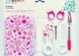 Kit Higiene Rosa Pente, Escova, Cortador unha Tesoura e Lixa - Multilaser