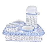 Kit Higiene Vime Azul Quarto Bebê Infantil Menino - Potinho de mel