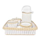 Kit Higiene Vime Bege Quarto Bebê Infantil Menino Menina - Potinho de mel
