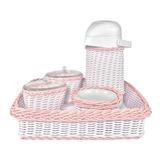 Kit Higiene Vime Rosa Quarto Bebê Infantil Menina - Potinho de mel
