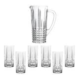 Kit Jarra Tartan Cristal Ecológico 900ml + 6 Copos 370ml - L'hermitage