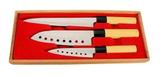 Kit Jogo 3 Facas Sushi Sashimi Inox Com Caixa De Madeira - Dinasty