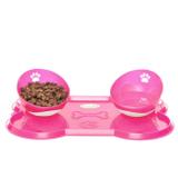 Kit Jogo Americano Formato Osso + 2 Comedouros Inclinados para Pet Rosa Truqys