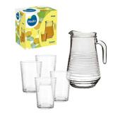 Kit Jogo C/ Garrafa Jarra 1550ml + Copos 280ml Vidro Nadir