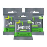 Kit Jontex Preservativo Lubrificado Maçã Verde - 3 unid.