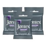 Kit Jontex Preservativo Lubrificado Sensation c/3 - 3 unid.