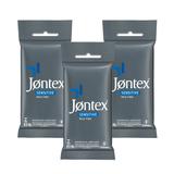 Kit Jontex Preservativo Lubrificado Sensitive c/6 - 3 unid.