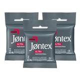 Kit Jontex Preservativo Lubrificado Ultra Resistente C/3 - 3 unid.