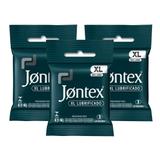 Kit Jontex Preservativo Lubrificado XL c/3 - 3 unid.