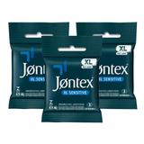 Kit Jontex Preservativo Lubrificado XL Sensitive c/3 - 3 unid.
